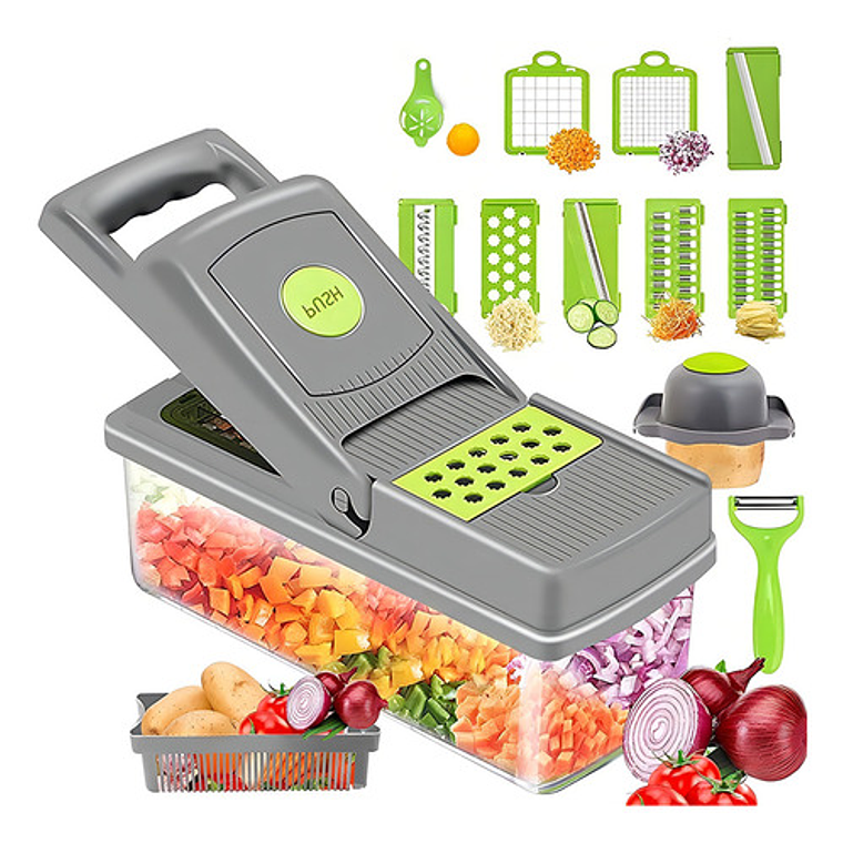Mandolina Picador Cortador Rallador De Verduras 14 Piezas 2