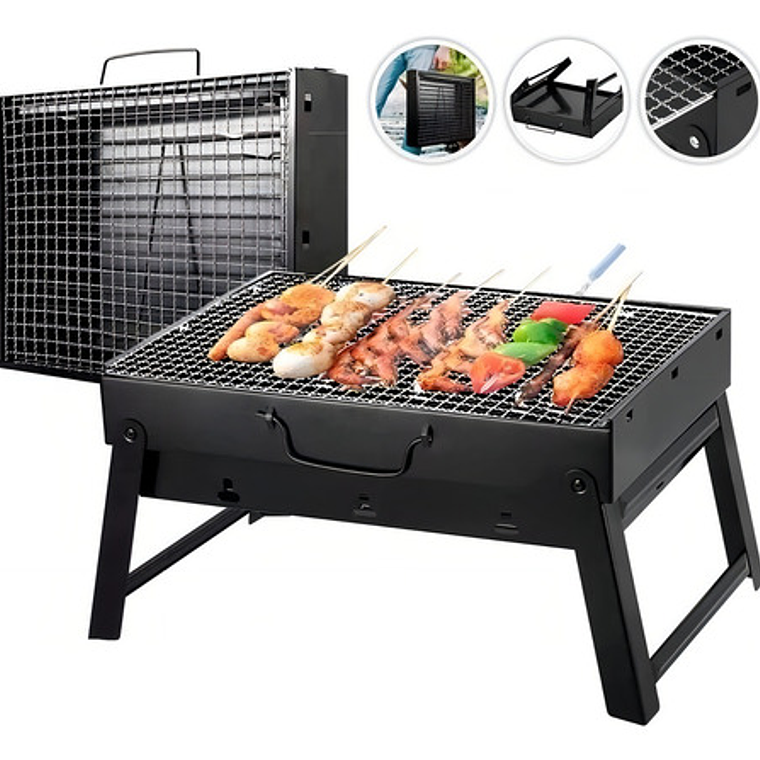 Parrilla Móvil Genérica Genérica 33cm De Ancho 30cm De Alto 23cm De Profundidad Negra 1