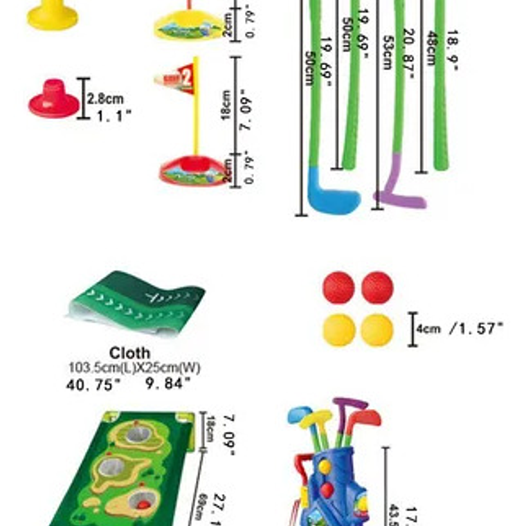 Juego De Mini Golf 17 Piezas Para Niños 3