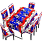 Set De Mantel + 6 Fundas Para Sillas Fechas Patrias - Miniatura 1