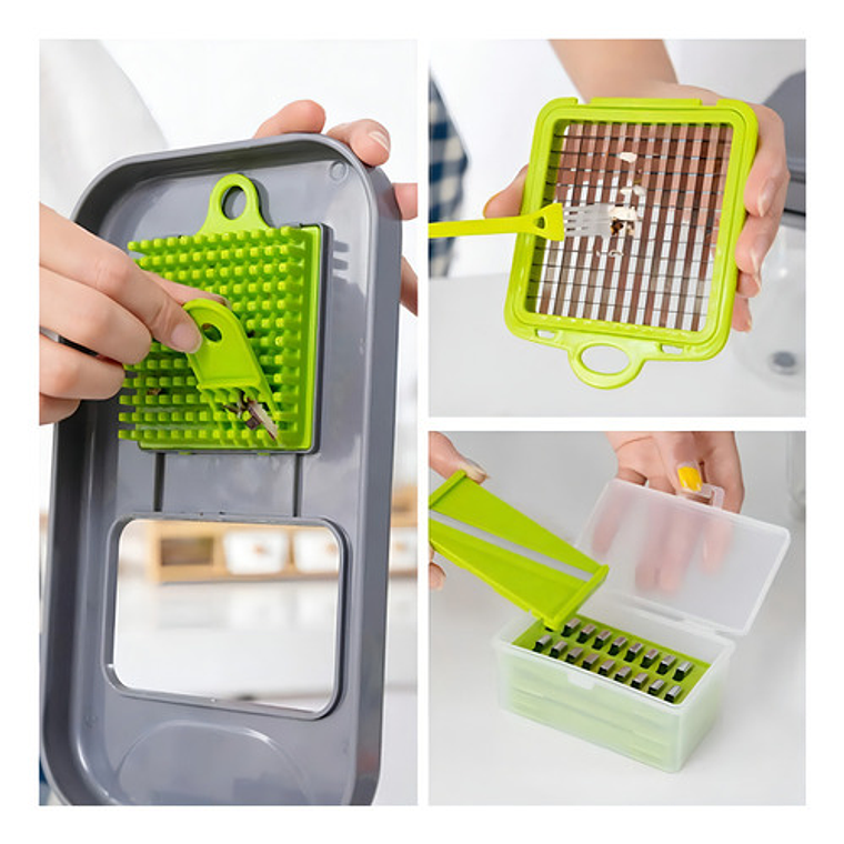 Cortador De Verduras Dali Imports Multi Picador 22 Piezas Acero Inoxidable Gris 4