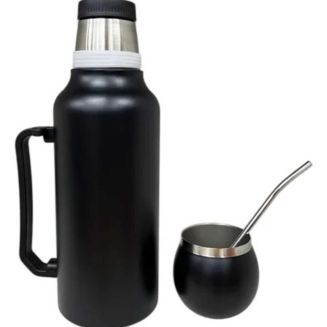 Termo Matero 1.3 Litros Acero Inoxidable + Mate Y Bombilla 2