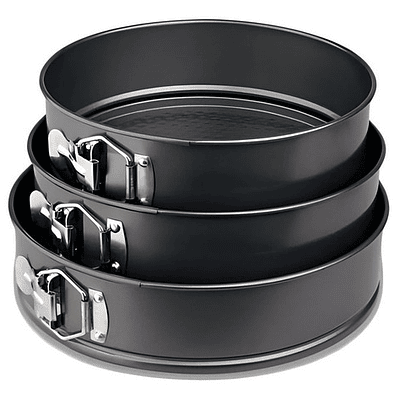 Set 3 Moldes Redondos Repostería Torta Antiadherente