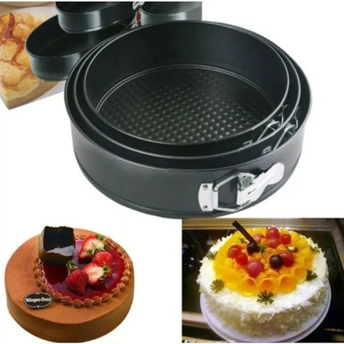 Set 3 Moldes Redondos Repostería Torta Antiadherente 2