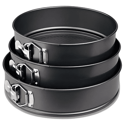 Set 3 Moldes Redondos Repostería Torta Antiadherente