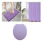 Set De Baño Lila 3 Piezas Tapa Cotina Alfombra - Miniatura 1