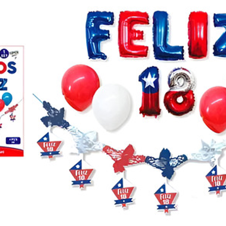 Set Globos Metalico Feliz 18 Fechas Patrias 12 Pzas 1