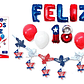 Set Globos Metalico Feliz 18 Fechas Patrias 12 Pzas - Miniatura 1