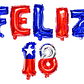 Set Globos Metalico Feliz 18 Fechas Patrias 12 Pzas - Miniatura 2