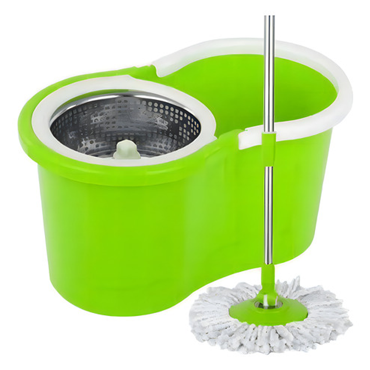 Mopa Balde Trapeador Centrifugado Enjuaga Giratorio 360 1