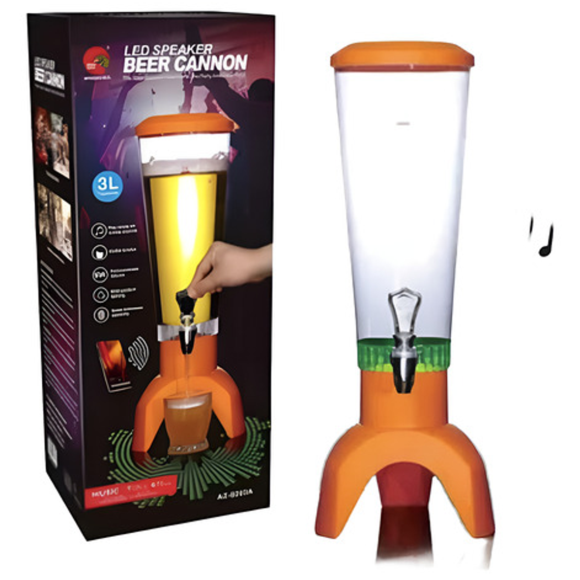 Dispensador De Bebidas Usb Parlante Bluetooth 1