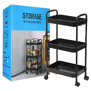 Carrito Organizador Multifuncional 3 Niveles Con Ruedas