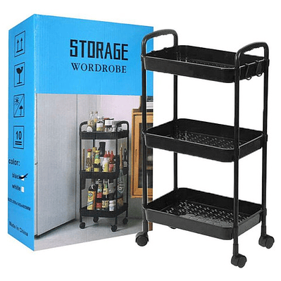 Carrito Organizador Multifuncional 3 Niveles Con Ruedas