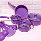 Set De Ollas Antiadherentes Bateria De Cocina Sertenes 13 Pc Color Morado - Miniatura 6