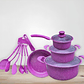 Set De Ollas Antiadherentes Bateria De Cocina Sertenes 13 Pc Color Morado - Miniatura 7