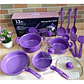 Set De Ollas Antiadherentes Bateria De Cocina Sertenes 13 Pc Color Morado - Miniatura 8