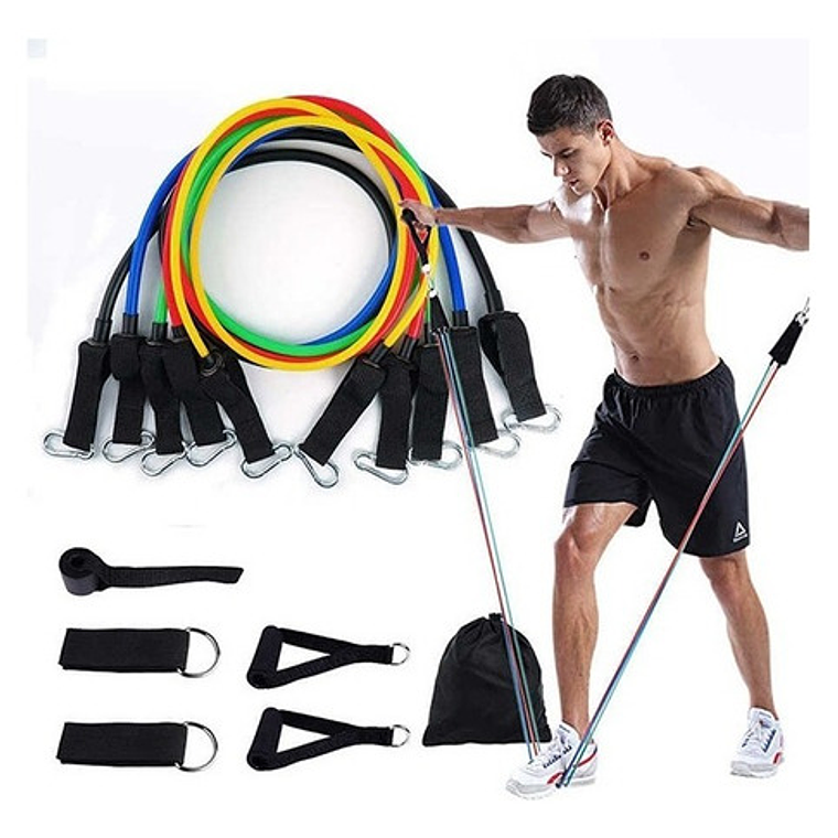 Set Banda Elástica Resistencia Sport Fast 11 Piezas Ejercicio 2