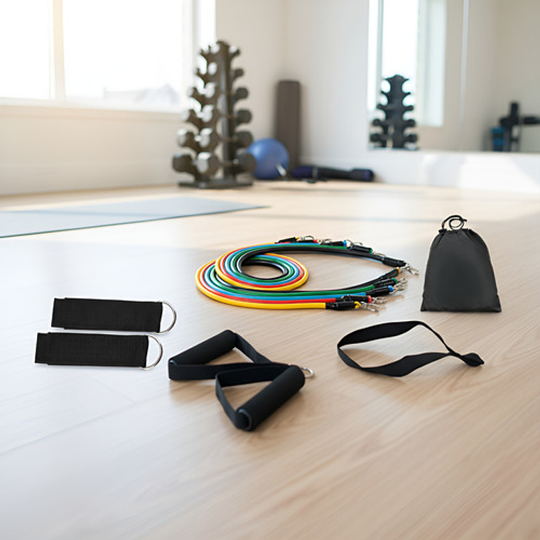 Set Banda Elástica Resistencia Sport Fast 11 Piezas Ejercicio 1
