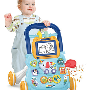 Caminadora Andadera Musical Multifuncional Elefante Unisex azul y rosa 