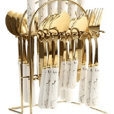 Juego De Cubiertos Acero Inoxidable Con Soporte 25pz