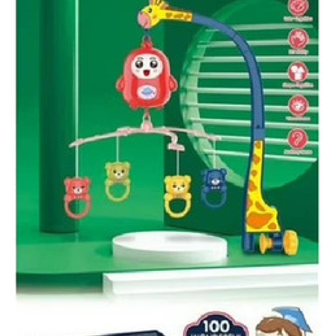 Movil De Cuna Musical Sonajero Bebé Proyector Luz -control 3