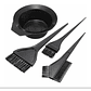 Pocillo + 3 Brochas Kit Para Tinturar Cabello Plástico Negro - Miniatura 2