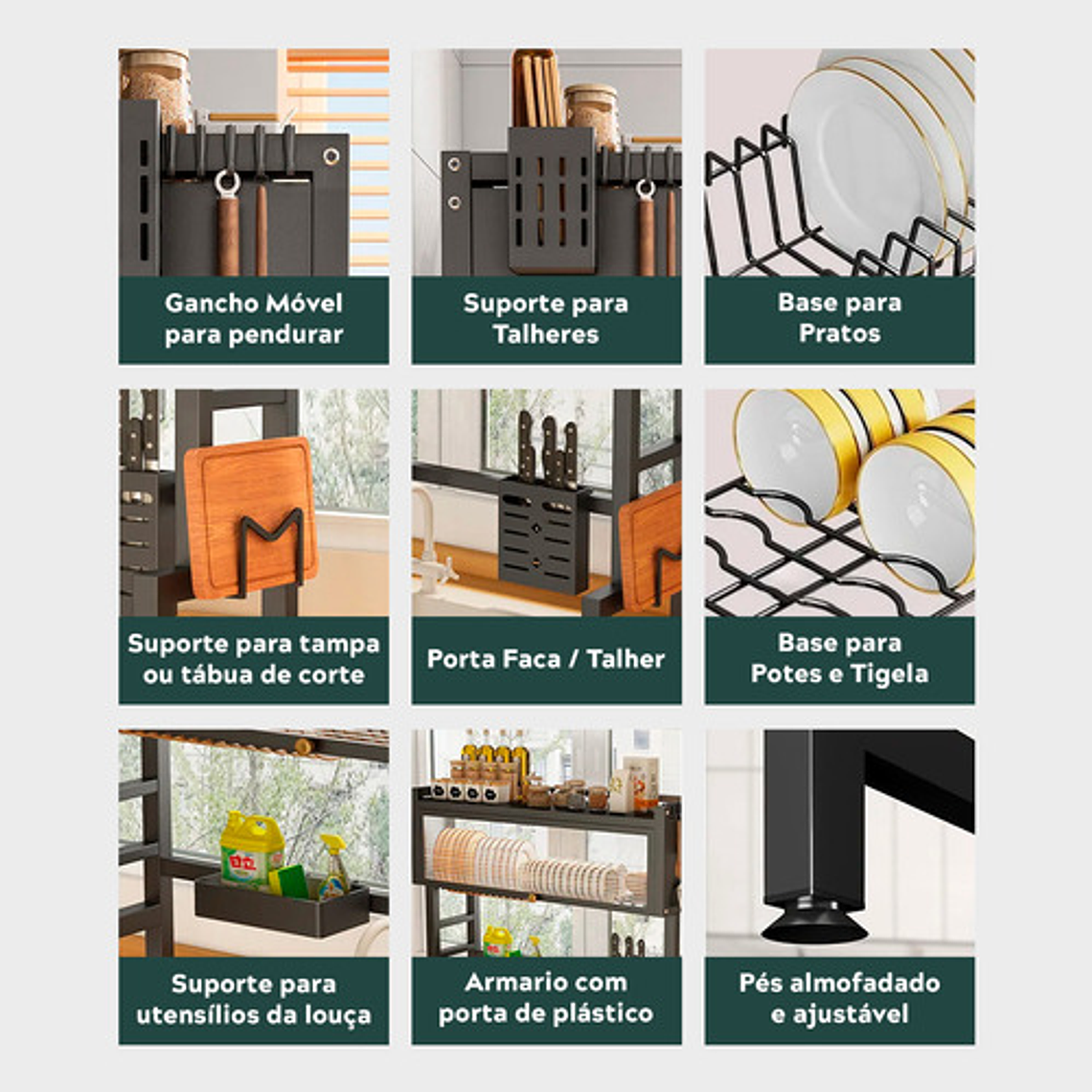 Escurridor Colgante De Acero Inoxidable Para Secar Platos 4