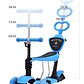 Monopatín Scooter 5 En 1 Con Luz Led Color Azul Mariquita - Miniatura 5