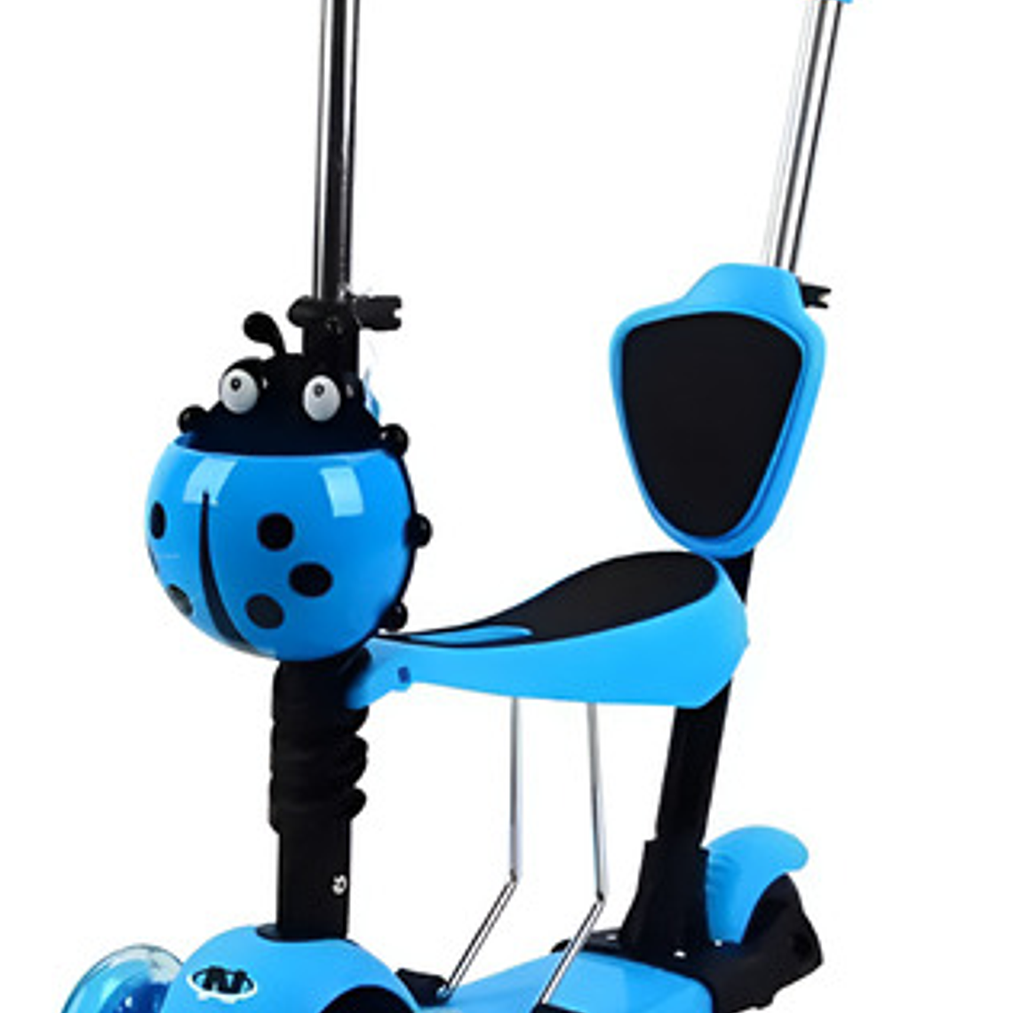 Monopatín Scooter 5 En 1 Con Luz Led Color Azul Mariquita 7