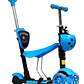 Monopatín Scooter 5 En 1 Con Luz Led Color Azul Mariquita - Miniatura 3