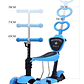 Monopatín Scooter 5 En 1 Con Luz Led Color Azul Mariquita - Miniatura 5