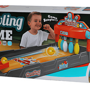 Juego De Bowling De Mesa 60 Cm Con Lanzador Clásico