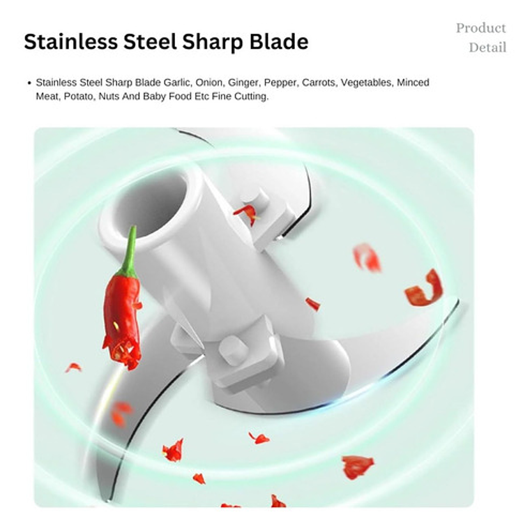 Mini Procesadora Eléctrica Portátil Tritura Alimentos Usb Color A Disponibilidad 10