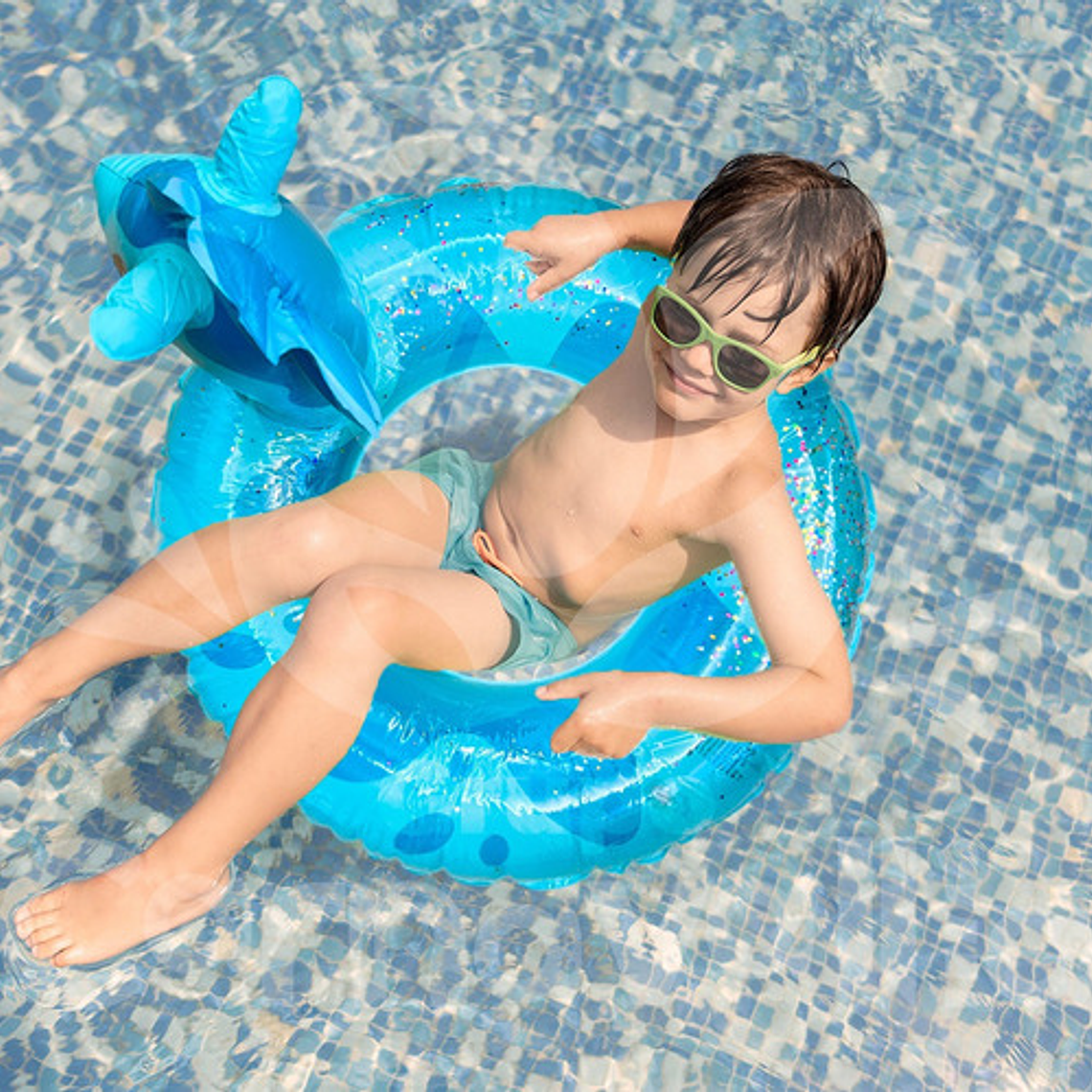 Salvavidas Dragón Infantil Azul Inflable Flotador Niños Agua 3