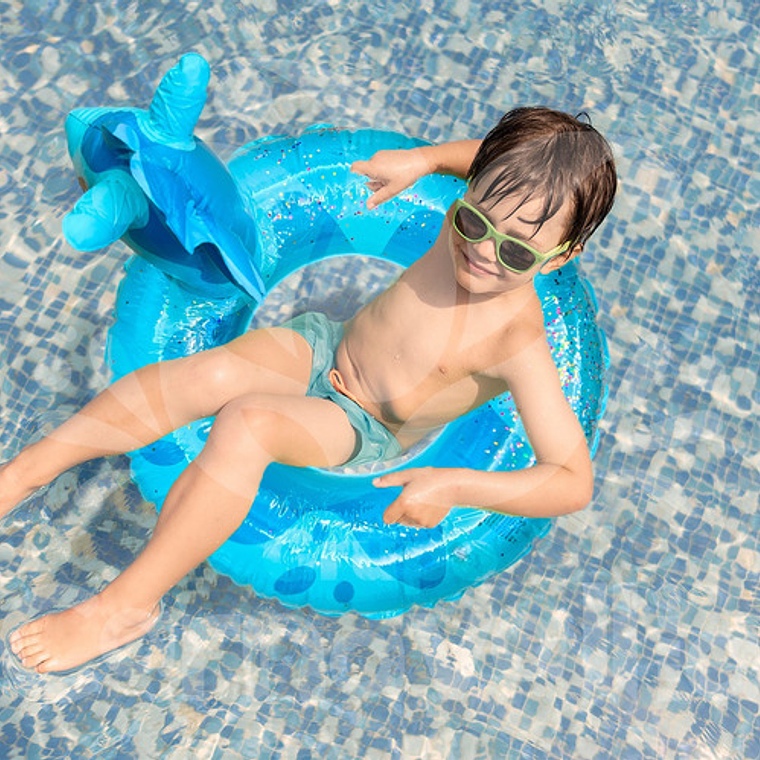 Salvavidas Dragón Infantil Azul Inflable Flotador Niños Agua 3