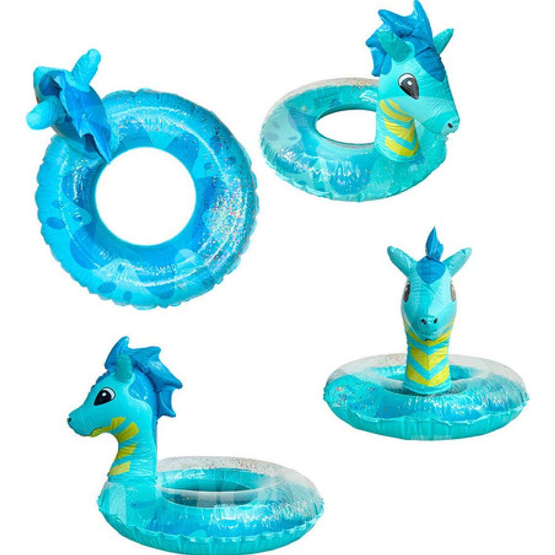 Salvavidas Dragón Infantil Azul Inflable Flotador Niños Agua 6