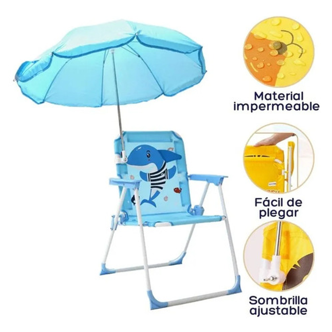 Silla Asiento Camping Niños Plegable Verano 3