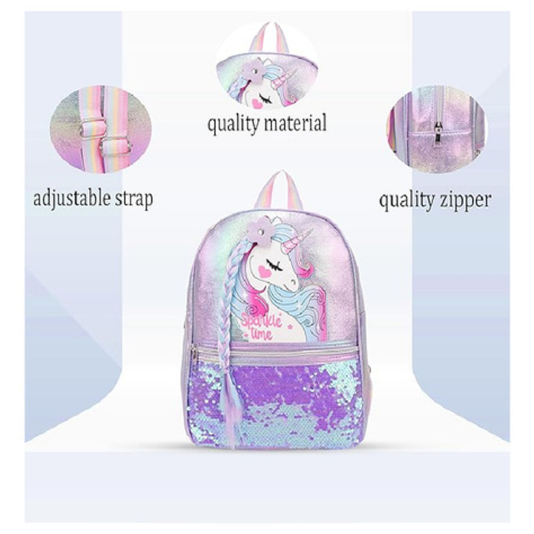 Mochila Infantil Impermeable Unicornio Para Niñas 2