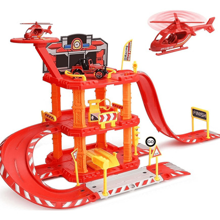 Pista De Autos Para Niños Bomberos 1