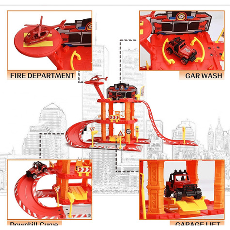 Pista De Autos Para Niños Bomberos 3