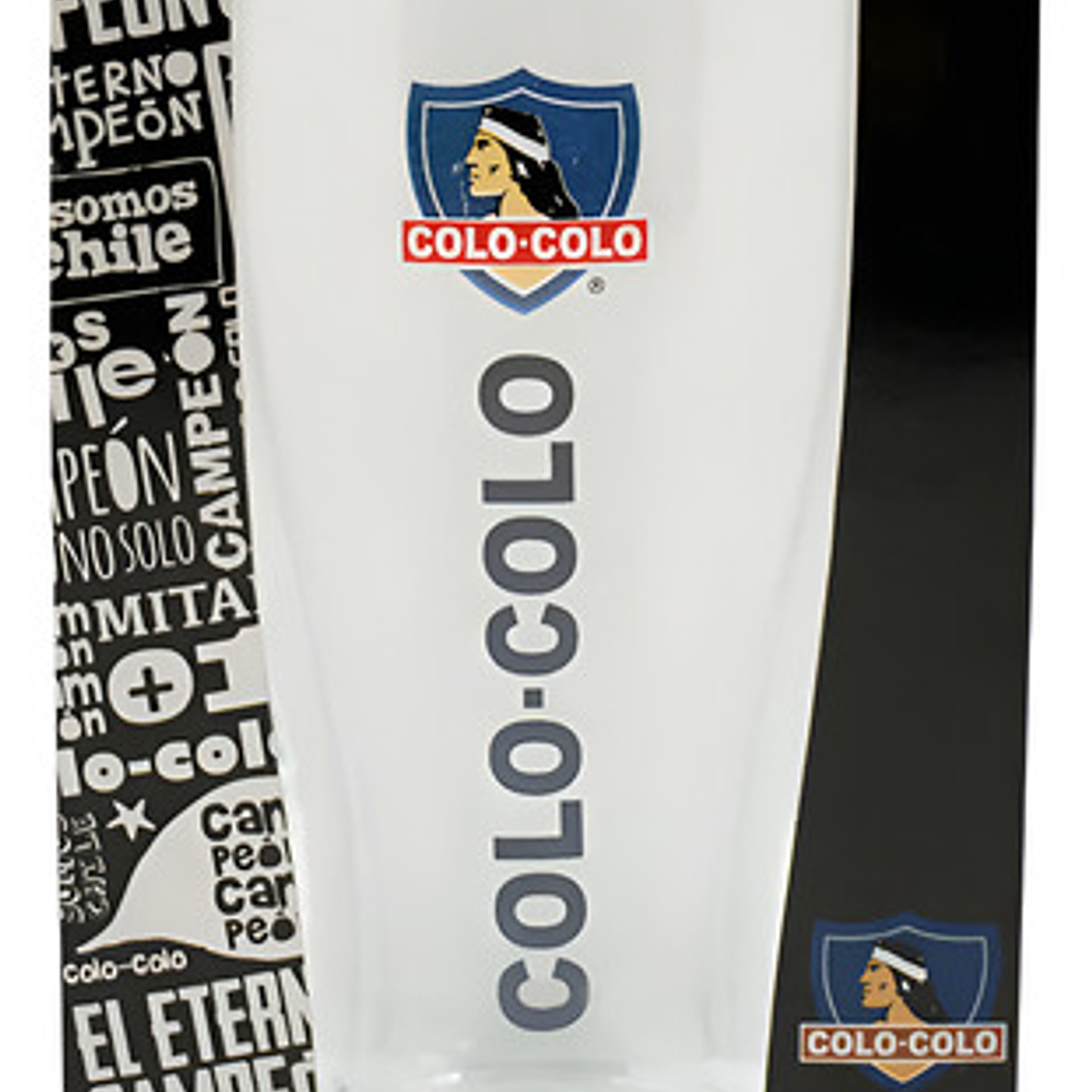 Vaso De Vidrio Cervecero Colo Colo Futbol Cerveza 530ml Color Blanco Diseño Al Azar X1 1