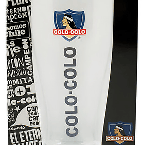 Vaso De Vidrio Cervecero Colo Colo Futbol Cerveza 530ml Color Blanco Diseño Al Azar X1