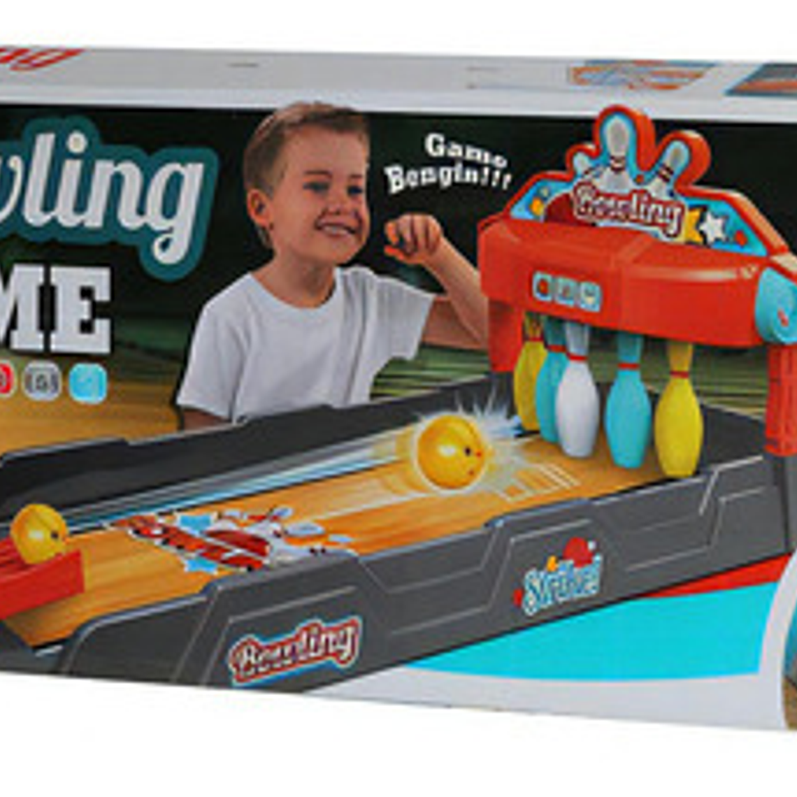 Juego De Bowling De Mesa 60 Cm Con Lanzador Clásico 1