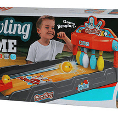 Juego De Bowling De Mesa 60 Cm Con Lanzador Clásico