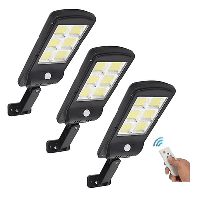 Pack 3 Focos Led Solar Luminaria Panel Sensor