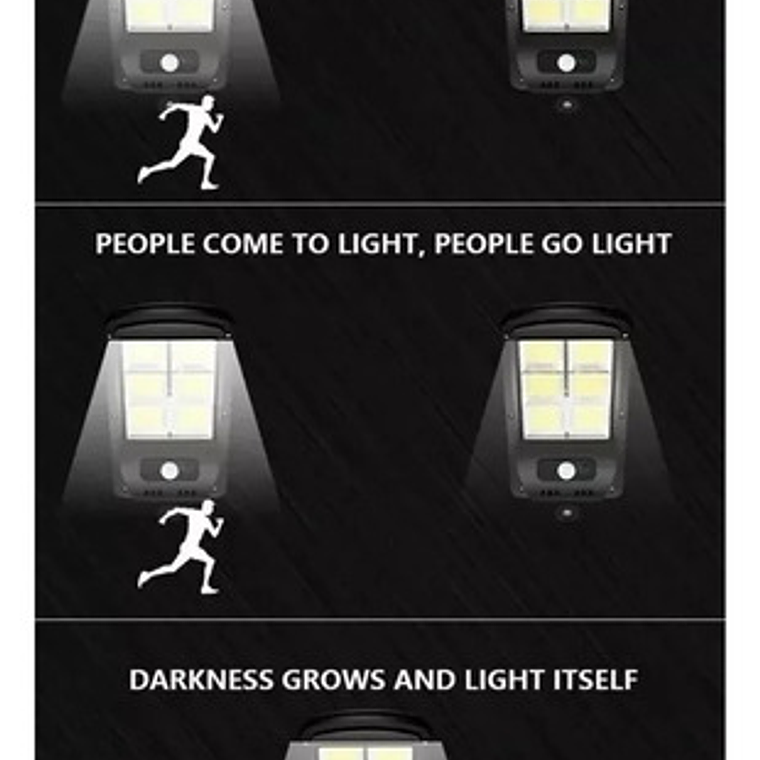 Pack 3 Focos Led Solar Luminaria Panel Sensor 2