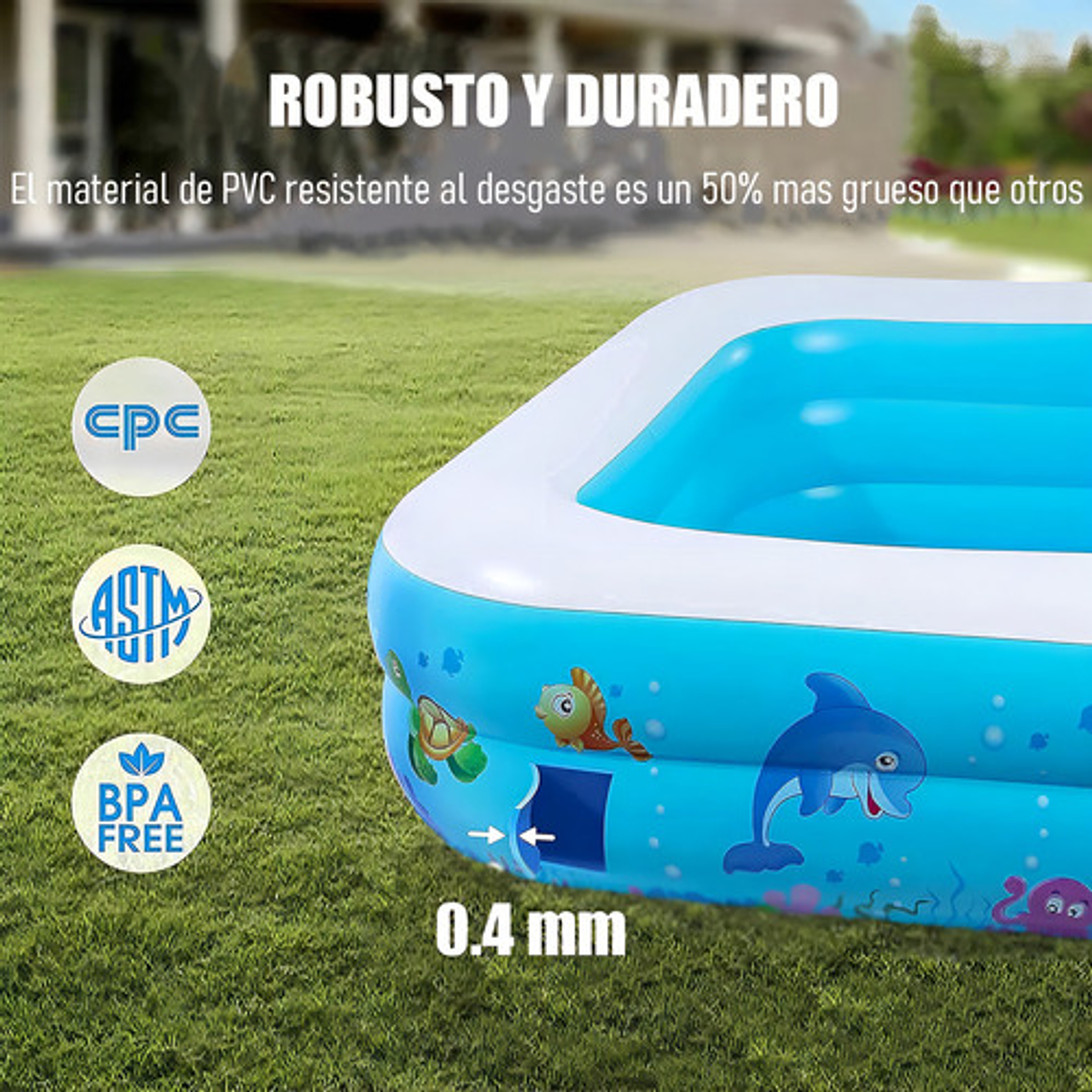 Piscina Inflable Para Niños Azul Claro Piscina Inflable Rectangular Piscina Niños Arcashopping Piscina Infantil Azul Claro Piscina Inflable Rectangular Piscinas Pequeñas Acolchada Niños 8