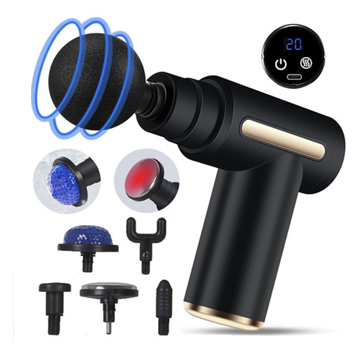 Masajeador Muscular Con 6 Velocidades Pistola De Masaje 10