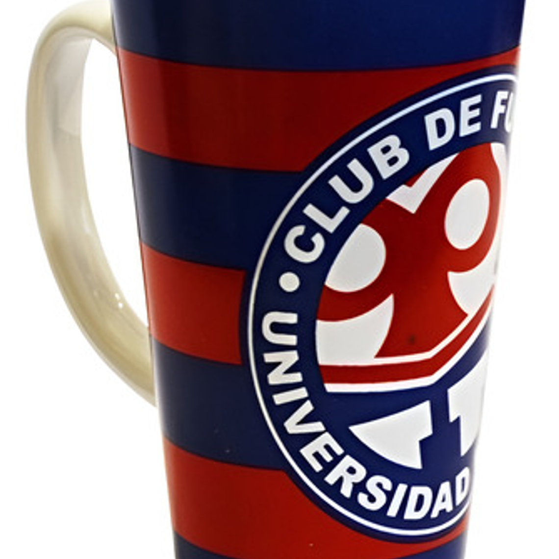 Taza Latte Universidad De Chile Rayas 532ml Azul Y Rojo Rayas 1