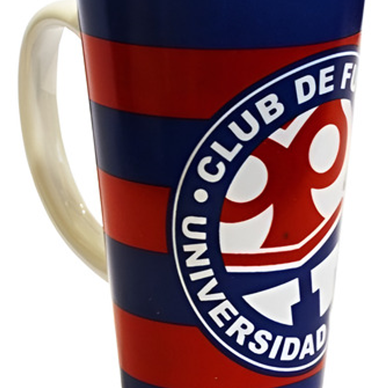 Taza Latte Universidad De Chile Rayas 532ml Azul Y Rojo Rayas 1